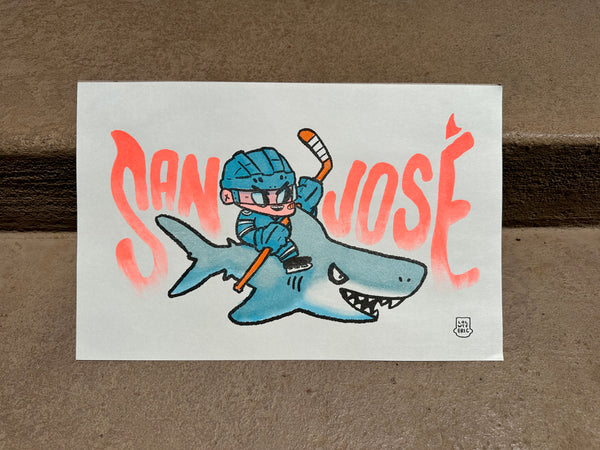 Sharkies Risograph Poster
